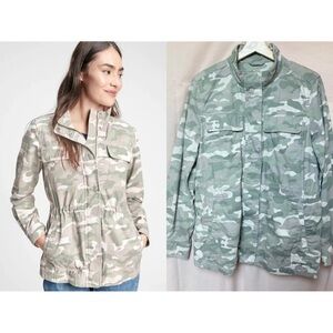 GAP Women's Camo Utility Jacket Size Medium 100% Cotton Neutral Vintage Layering